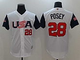 Men's USA Baseball #28 Buster Posey White 2017 World Baseball Classic Stitched Jersey,baseball caps,new era cap wholesale,wholesale hats